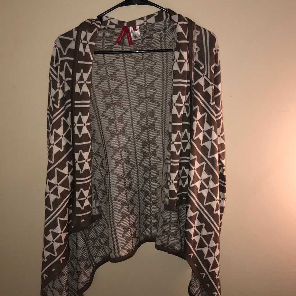 Brown and white cardigan